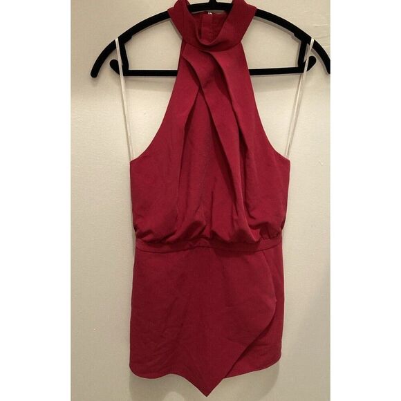 Stylestalker Hailey Romper Shorts Size Small S halter neck with pockets Pink - Picture 1 of 13